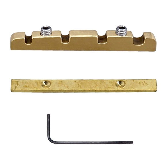 4 String Bass Guitar Brass Nut Size Roller Grooves String Spacing 28.5mm Radius 185mm Includes Base Plate