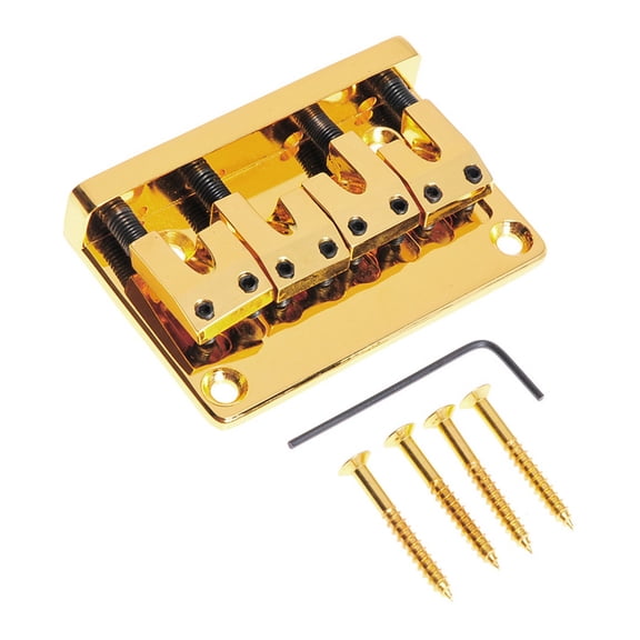 4 String Fixed Bass Bridge Electric Bass Bridge Guitar Fixed Bridge Guitar Bridge Metal Texture Suitable for Guitar