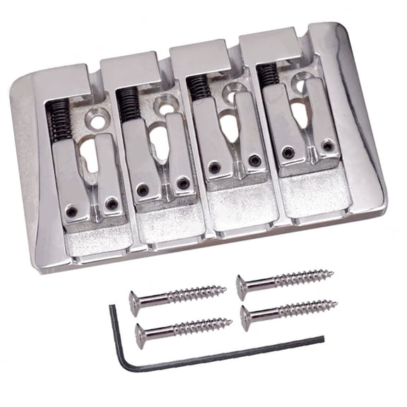 4 String L Shape Bass Bridge For Electric Bass Fixed With Screws And Wrench