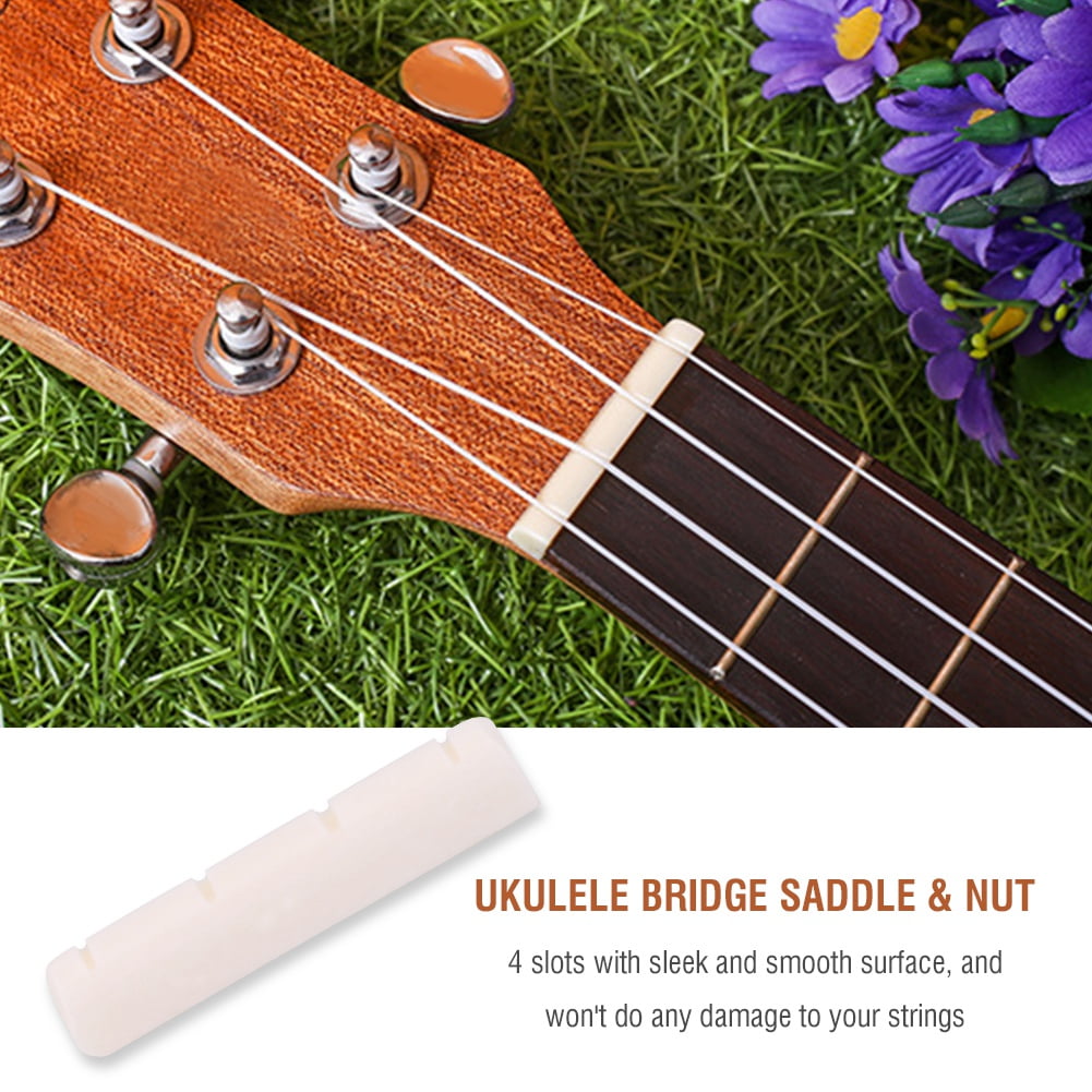 4 String Ukulele Bone Bridge Saddle and Nut Musical Instrument Repair
