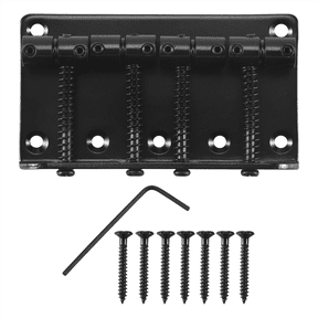 4 String Vintage Style Bass Hardtail Bridge for Precision Top Load Upgrade,Black