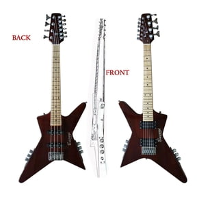 4 String short scale bass/ 6 string Travel guitar Mini (Right Bass/Right Guitar) All levels (brown)