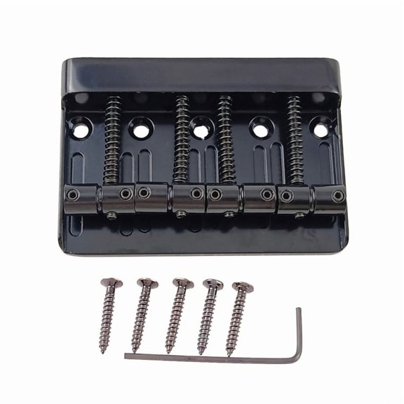 4 Strings Bass Guitar Bridge, Metal Fixed Hardtail Tailpiece Bridge with Mounting Screws for Electric Guitar Bass