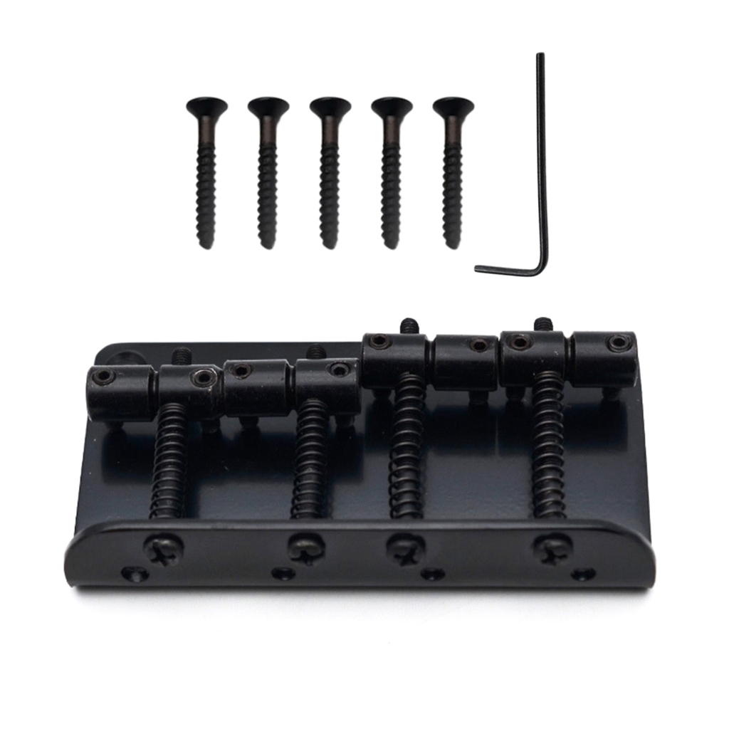4 Strings Bridge Saddles Zinc Alloys Tailpiece Electric Bass Bridge ...