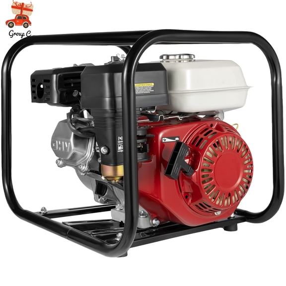 4 Stroke 6.5 HP Gas Powered Water Pump, 210CC Commercial Dirty Water Garden Pump, 2 Inches Diameter Semi Trash Transfer Pump, Portable High Pressure Petrol Water Transfer Pump