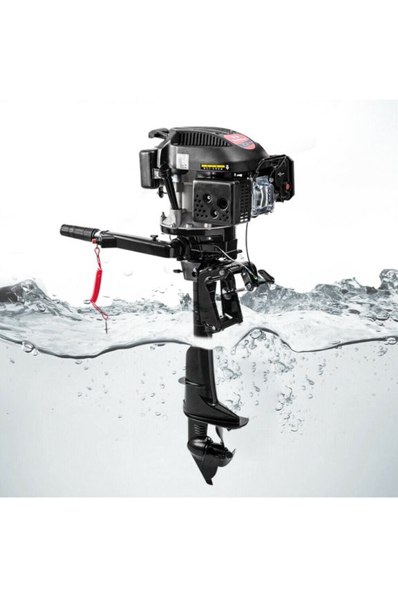 4-Stroke 6HP 140CC Gas Powered Manual Start Heavy Duty Air Cooled Outboard Motor Propeller