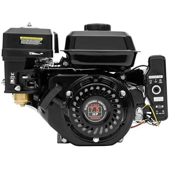 4-Stroke 7.5 HP Gas Engine, 212CC Horizontal Petrol Motor Go Kart Motor Gas Powered Multi-Use Engine, Electric&Hand Start Air Cooling Single Cylinder for Agricultural Machinery Lawn Mower Motorcycle