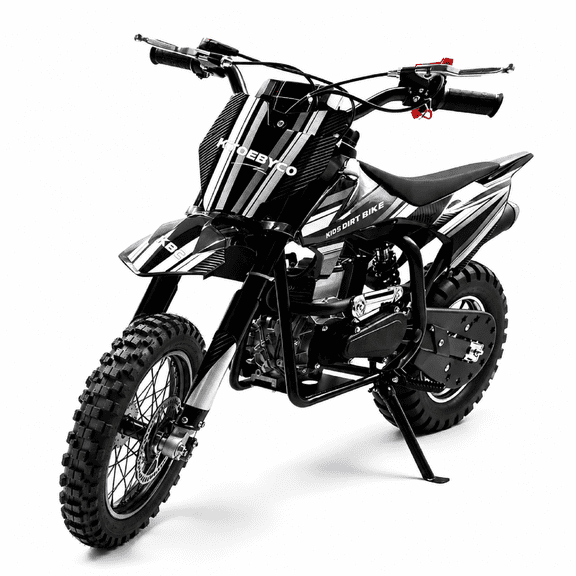 4-Stroke Dirt Bike,50cc Mini Motorcycle Max Speed 25 MPH, 165 lb Capacity with Shock Absorber & Dual Disc Brakes for Kids 13-17,Black