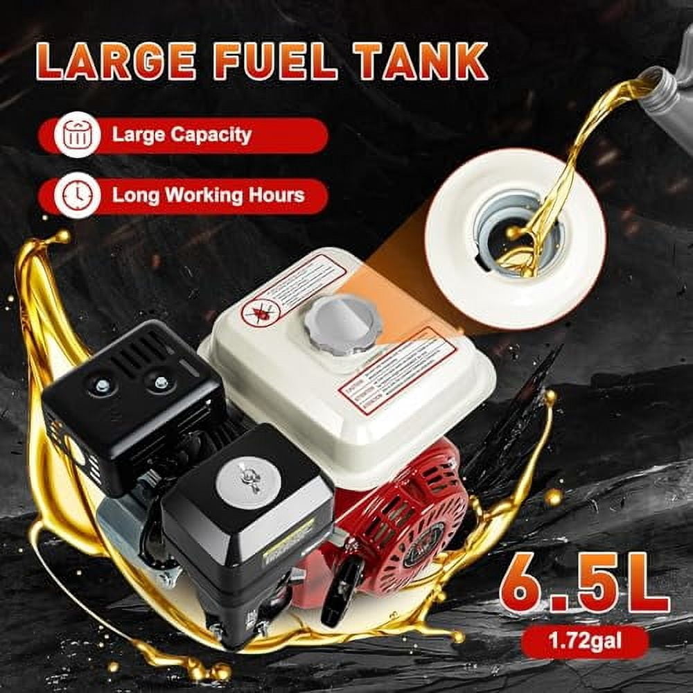 4 Stroke GX160 Gas Engine, 200CC 6.5HP Gasoline Engine Motor, OHV Industrial Grade Gas Powered Motor for Go Kart Compressor Log Splitter Lawn Mower Mini Bike (Shaft 20mm Diameter)