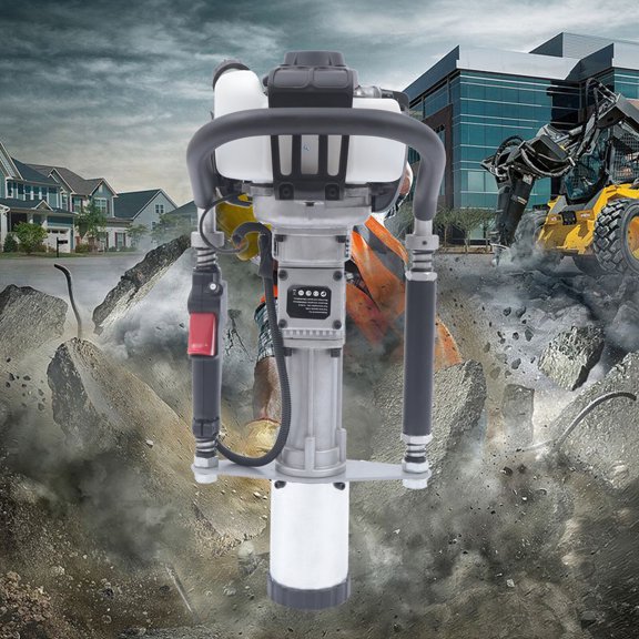 PEAKORA4 Stroke Gas Powered Fence Pile Driver T-Post Push Gasoline Engine Heavy Duty