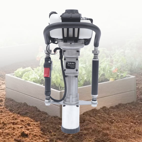 Pile Driver, 37.7CC 4 Stroke Powered T Post Driver, 1200W Heavy Duty Gas Powered Fence Pile Driver T-Post Push Gasoline Engine Petrol Piledriver Single Cylinder Air Cooling 8500r/min