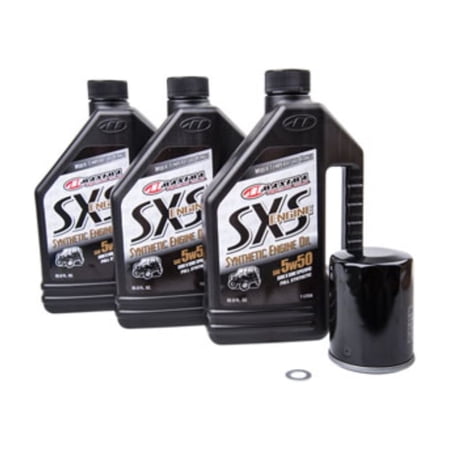 4-Stroke Oil Change Kit Maxima SXS Full Synthetic 5W-50 for Polaris RANGER RZR PRO XP 1000 2020