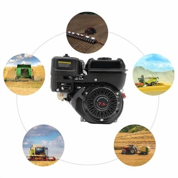 4-Stroke Single Cylinder Gasoline Engine, 212CC Go Kart Water Pump Engine, 3600RPM, 7.5HP Gas Engine for Generator Pump Pressure Washer Construction Agricultural Equipment