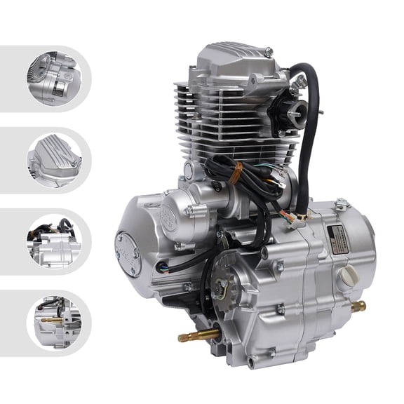 4 Stroke Vertical Single Cylinder Engine w/5-Speed Manual Transmission For 200-250cc ATV Single Cylinder Engine Motor Air-Cooled Vertical Engine