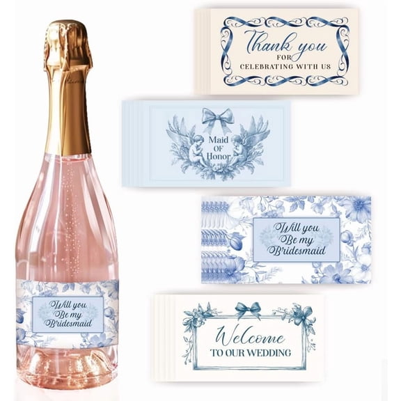 4 Styles 40pcs Wine Labels forBottles Wedding Wine Bottle Labels Self Adhesive Labels