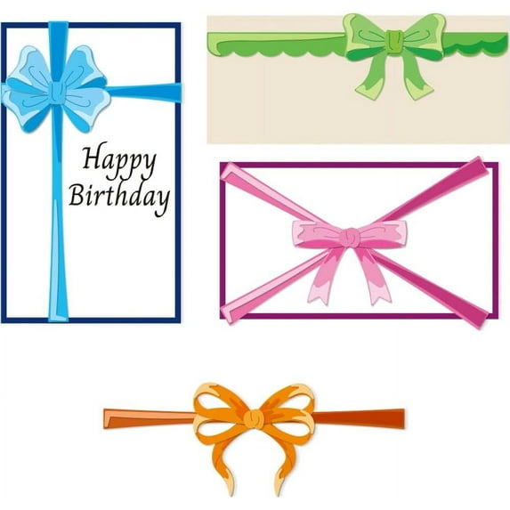 4 Styles Bowknot Cutting Dies Bows Card Making Die Cut Carbon Steel Bow Die Cuts Stencils Scrapbooking Tool Embossing Template for DIY Wedding Birthday Gift Box Wrapping Craft Albums Decor