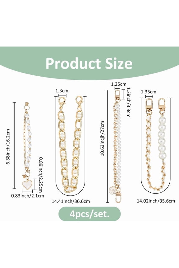 4 Styles Cell Phone Lanyard Wrist Straps Imitation Pearl Beaded Phone's Charm Phones Charm Chain Detachable Phone Bracelet Straps Phone's Wristlet for Phones Handbag Keychain Decor