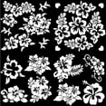 4 Styles Hibiscus Flower Car Sticker Hawaiian Stickers and Decals White