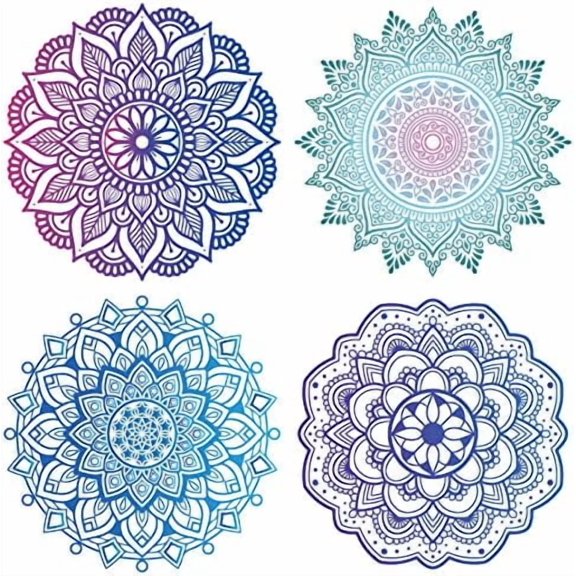 4 Styles Mandala Window Clings Non Adhesive Static Flower of Life Sliding Door Sticker Waterproof Spring Window Film Prevent Birds from Hitting Bedroom Bathroom Decals Home Decorations