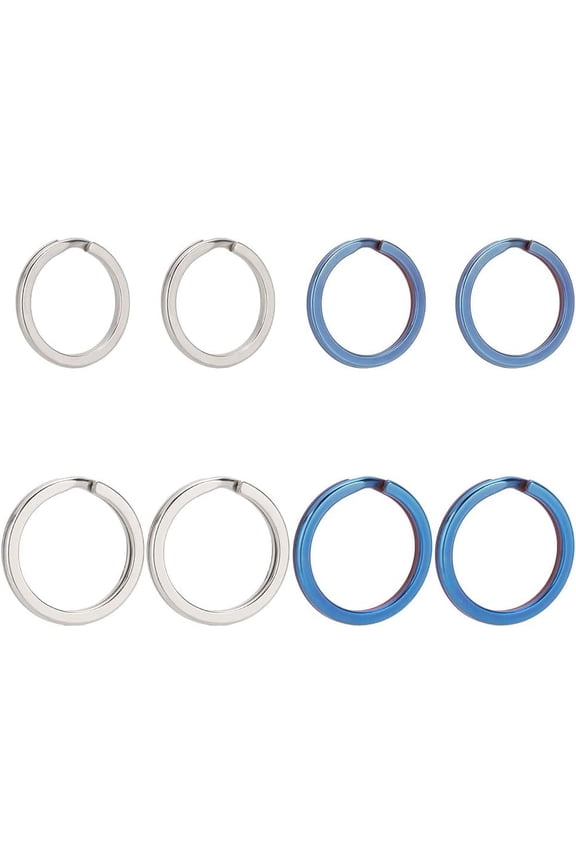 4 Styles Mixed Colours Titanium Alloy Split Key Rings 15.5-20mm Double Loops Jump 8pcs Rings Side Pushing Split Ring DIY