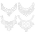 thumbnail image 1 of 4 Styles Neckline Applique Collar Patch Embroidered Floral Lace Fabric Trim Women's White Hollow Out False Collar Detachable Shawl Cape Clothes Patch for Sewing Accessory for DIY, 1 of 9