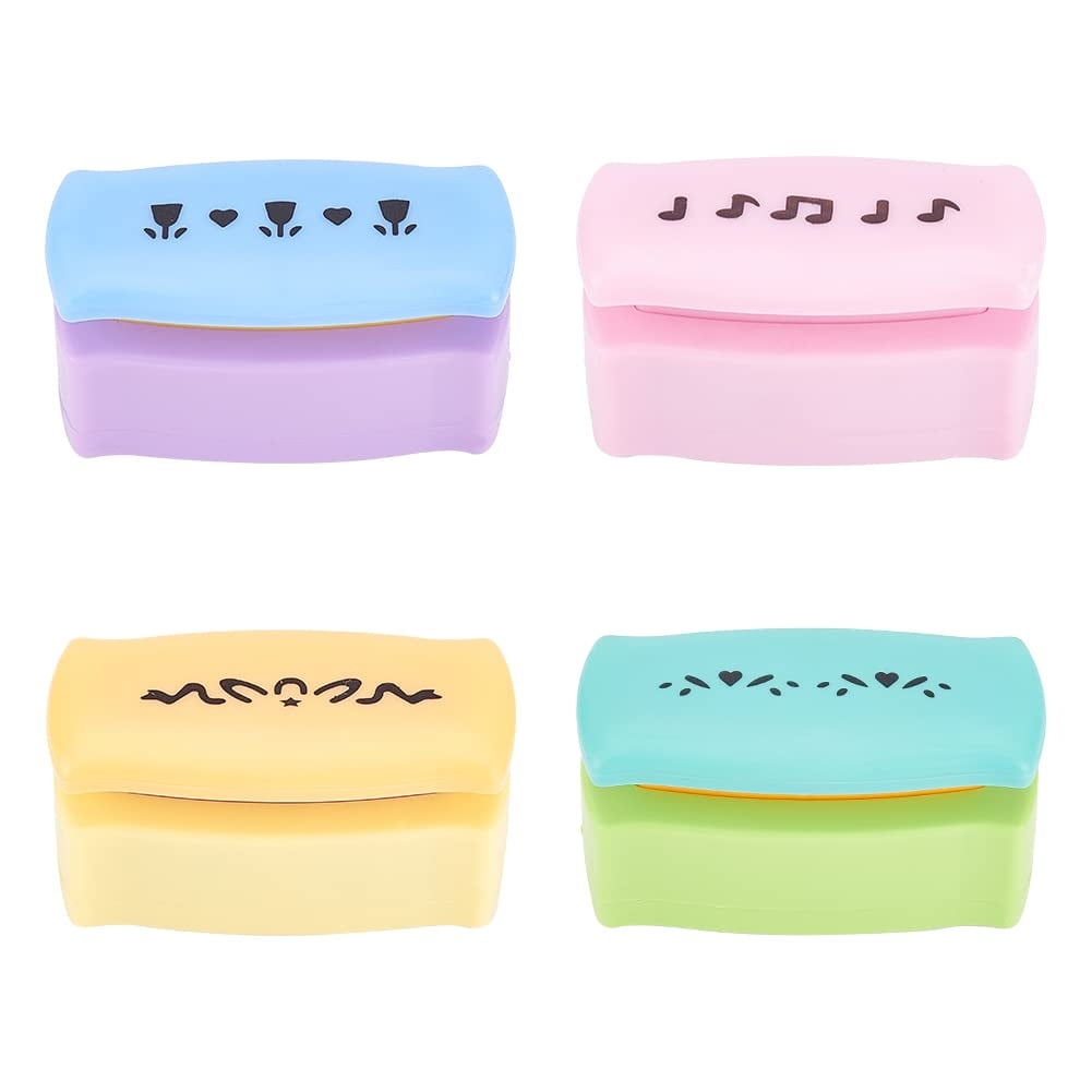4 Styles Paper Punch Border Craft Fancy Punches Music Note & Flower & Heart Border Punch Embossing Paper Punch Handmade DIY Paper Cutter