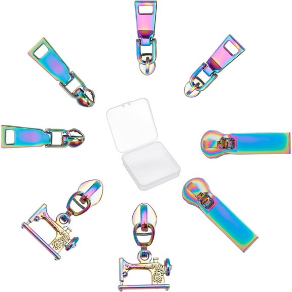 4 Styles Rainbow Zipper #5 Sliders Auto Lock Zipper Pulls Replacement Repair for DIY Sewing Tailor Craft Bags Clothing Kit Bulk Teeth Zipper Head