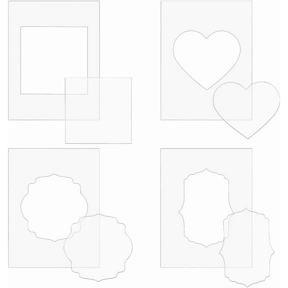 4 Styles Rectangle Frame Acrylic Embossing Folders 5.9x4.5inch Clear Embossing Diffuser Set for Card Making Scrapbooking and Other Paper Crafts 3mm Thick Clear 1set