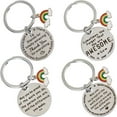 thumbnail image 1 of 4 Styles Teacher's Day Gift Keychain Stainless Steel Teachers Appreciation Thank You Gifts Rainbow Charm Pendant Keychain Keyring for Teacher Christmas Valentine's Day, 1 of 6