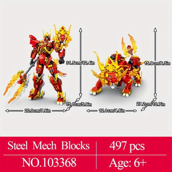 4 Styles Transform Robots Mini Building Blocks, Creative DIY Toys For Boys, Beast Mecha Robots Model Bricks