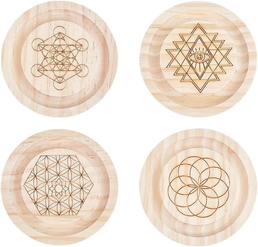 4 Styles Wood Round Bead Design Board Bracelet Bead Board with Pattern ...
