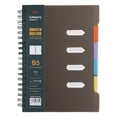 thumbnail image 1 of 4 Subject Notebook with Plastic Dividers, Tabbed Notebook Double Wire Binding, Multi Subject Notebook for Work Study, 210 Sheets B5 Size, A Notebook, 1 of 9