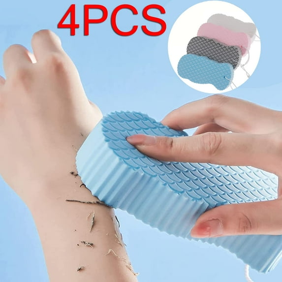 4 Super Soft Exfoliating Bath Sponges, Ultra Soft Shower Sponges, Spa Scrubs, Dead Skin Removal, Bath Sponge for Adults, Kids and Pregnant Women