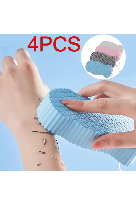 4 Super Soft Exfoliating Bath Sponges, Ultra Soft Shower Sponges, Spa Scrubs, Dead Skin Removal, Bath Sponge for Adults, Kids and Pregnant Women