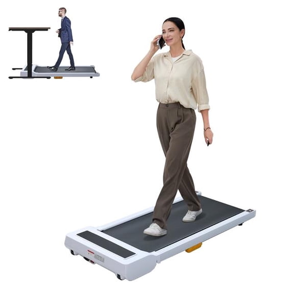 4 Supply D0102XFBEL2 High-Efficiency Brushless Motor Treadmill with LED Display & Countdown Modes, Compact Design, Supports 275 lbs Capacity, Ideal for Home Fitness - White