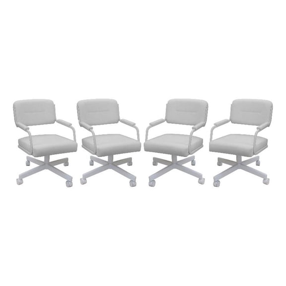 4 - Swivel Metal Caster Dining Chairs - M-110 Style