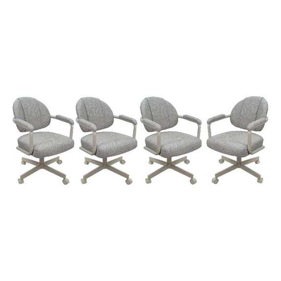 4 - Swivel Metal Dining Caster Chair M-70 - Portwood Ash - Beige