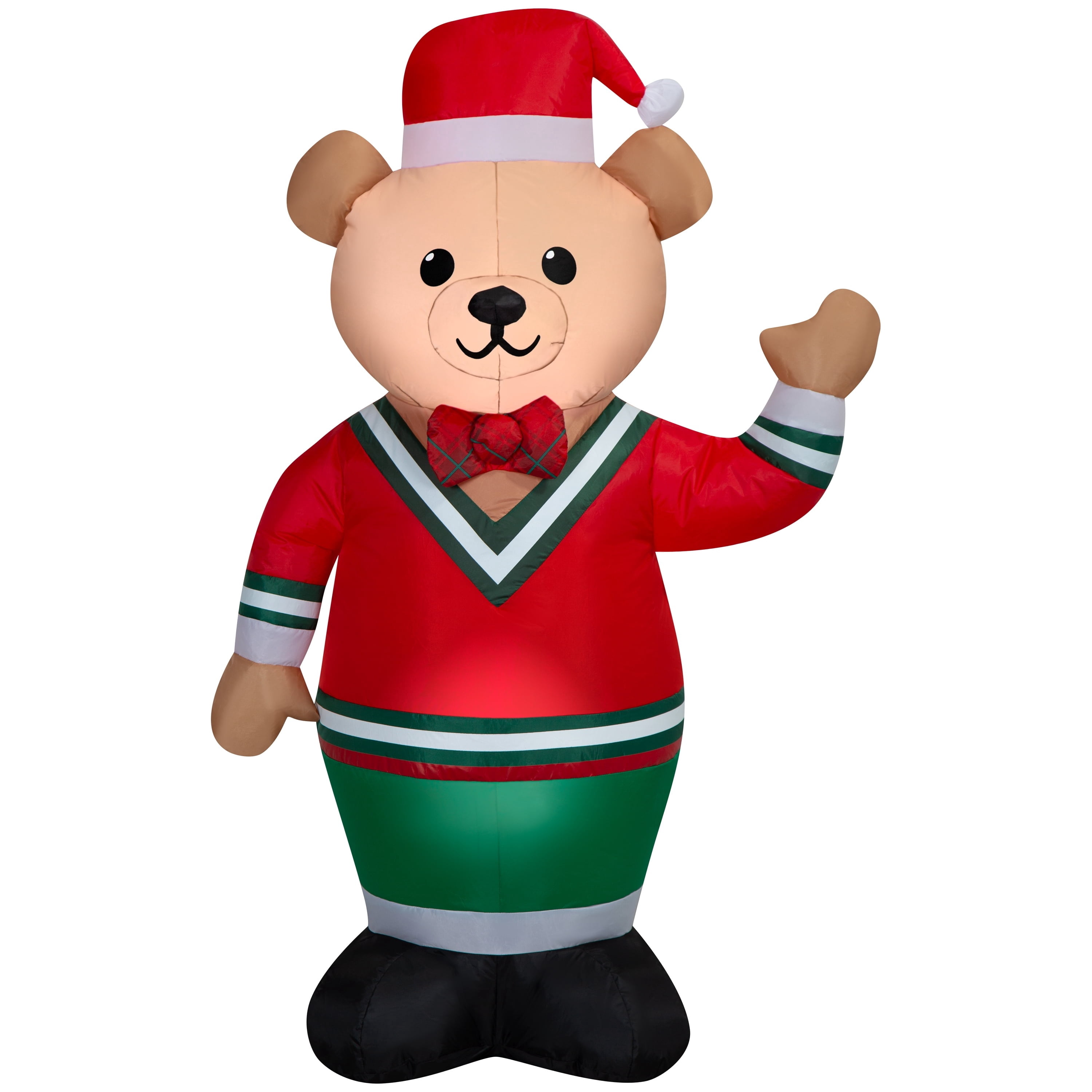 Multicolor Teddy Bear Christmas Airblown Yard Inflatable, 4', by Holiday Time
