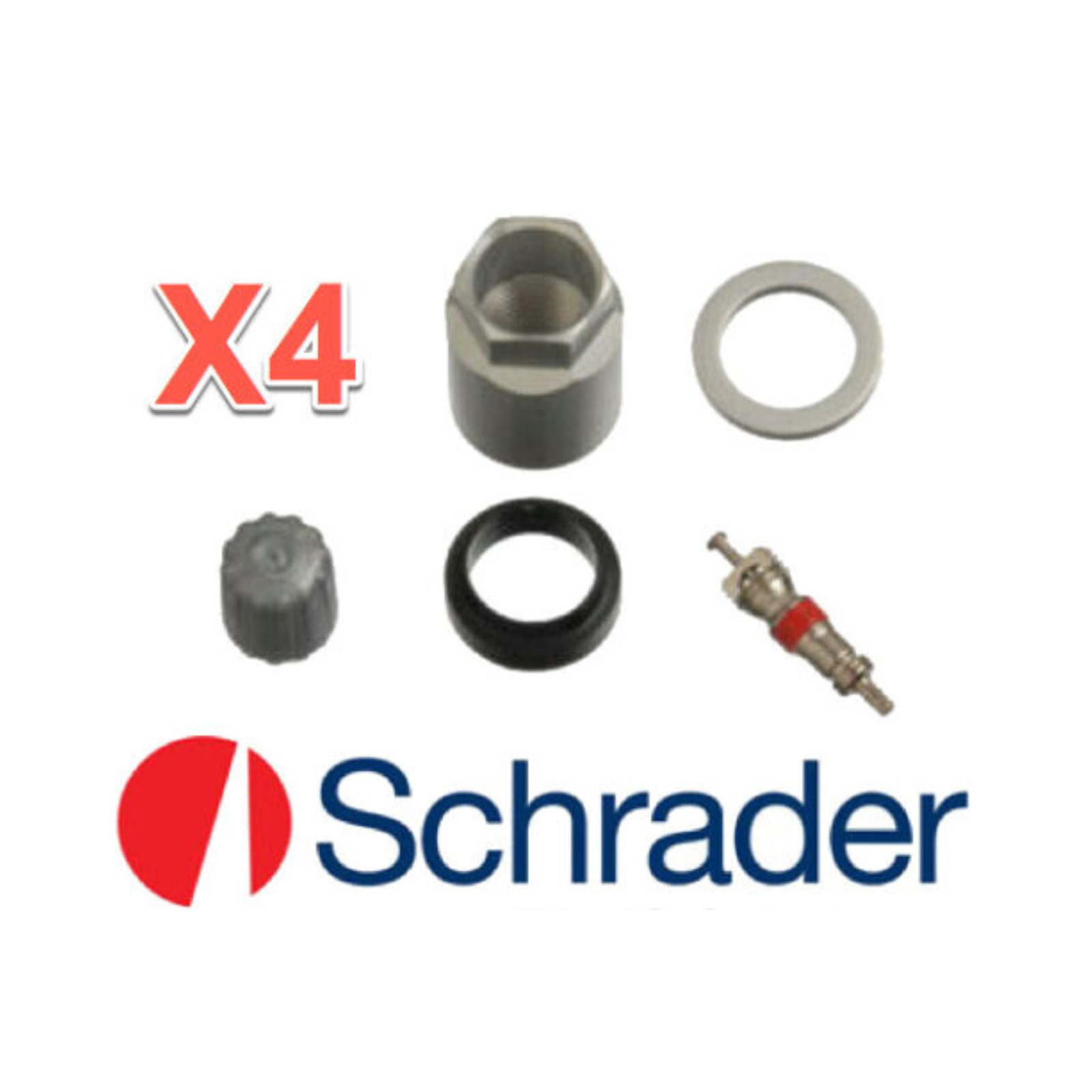4 TPMS Sensor Service Kits Schrader Replace GMC OEM 044230E010 MPN