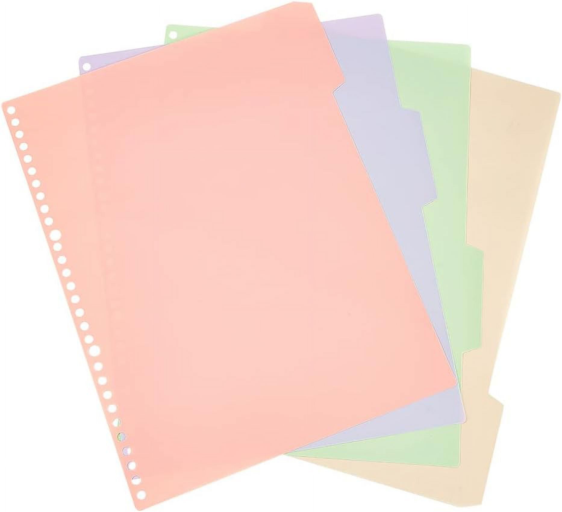 5 Pack Letter Size Discbound Pocket 8.5 * 11.1 Inch Discbound Notebook Planner Binder Pocket Dividers Plastic Envelopes For School Office Home Work