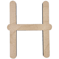 thumbnail image 1 of 4" Tall BIRCH Wood Letter H | 1/4" Thick | Wood Craft Letters | Krafty Supply Lego House Font | Script Font, 1 of 3