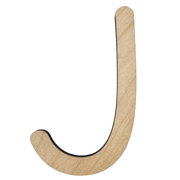 4" Tall BIRCH Wood Letter J | 1/4" Thick | Wood Craft Letters | Krafty Supply Lego House Font | Script Font
