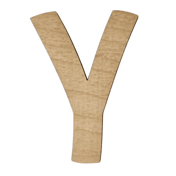 4" Tall Birch Wood Letter Y | 1/4" Thick | Wood Craft Letters | American Font