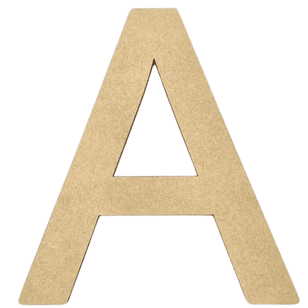 4" Tall MDF Letter A | 1/8" Thick | Krafty Supply Letters | Arial | Wooden Letter
