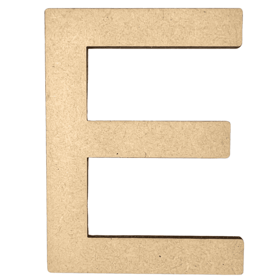 4" Tall MDF Letter E | 1/8" Thick | Krafty Supply Letters | Arial | Wooden Letter