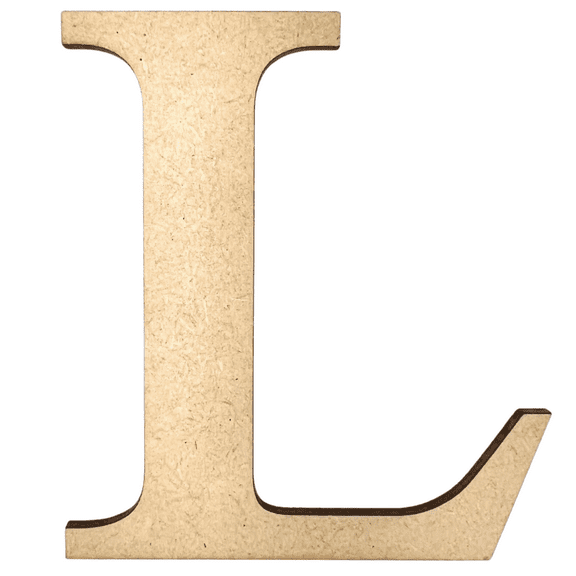 4" Tall MDF Letter L | 1/8" Thick | Krafty Supply Letters | Times | Wooden Letter