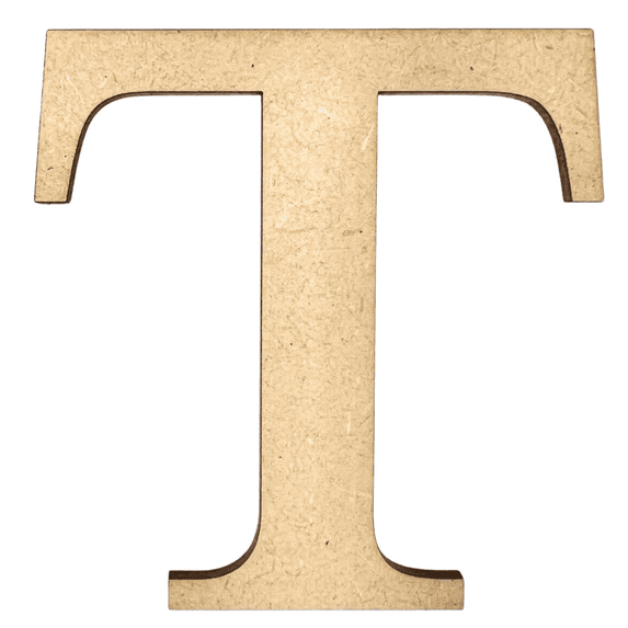 4" Tall MDF Letter T | 1/4" Thick | Krafty Supply Letters | Times | Wooden Letter