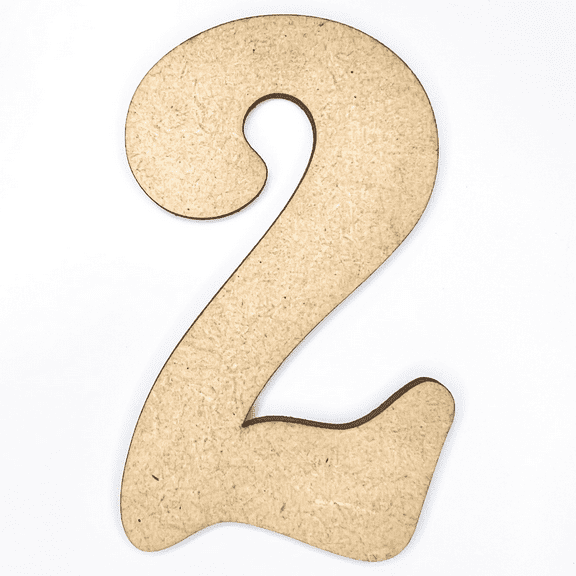 4" Tall MDF Number 2| 1/4" Thick | Krafty Supply Letters | Beltorian