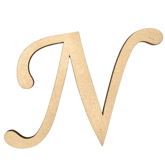 4" Tall MDF Wood Letter N | 1/4" Thick | Wood Craft Letters | Monotype Font