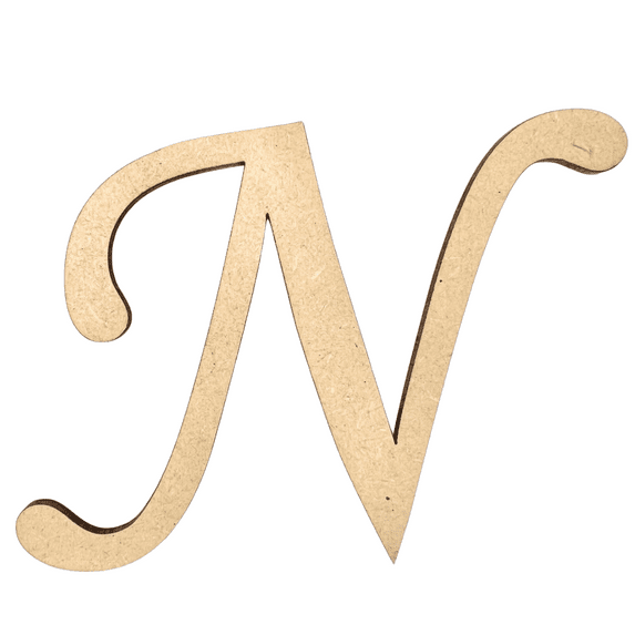 4" Tall MDF Wood Letter N | 1/8" Thick | Wood Craft Letters | Monotype Font